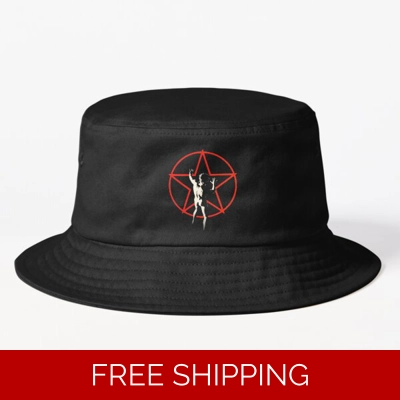 Bucket Fisherman Hat Red Star Man